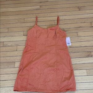 Orange Corduroy Mini Dress